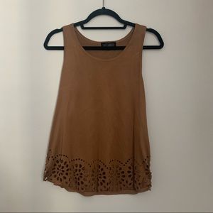 Brown Laser Cut Tank | Size Medium